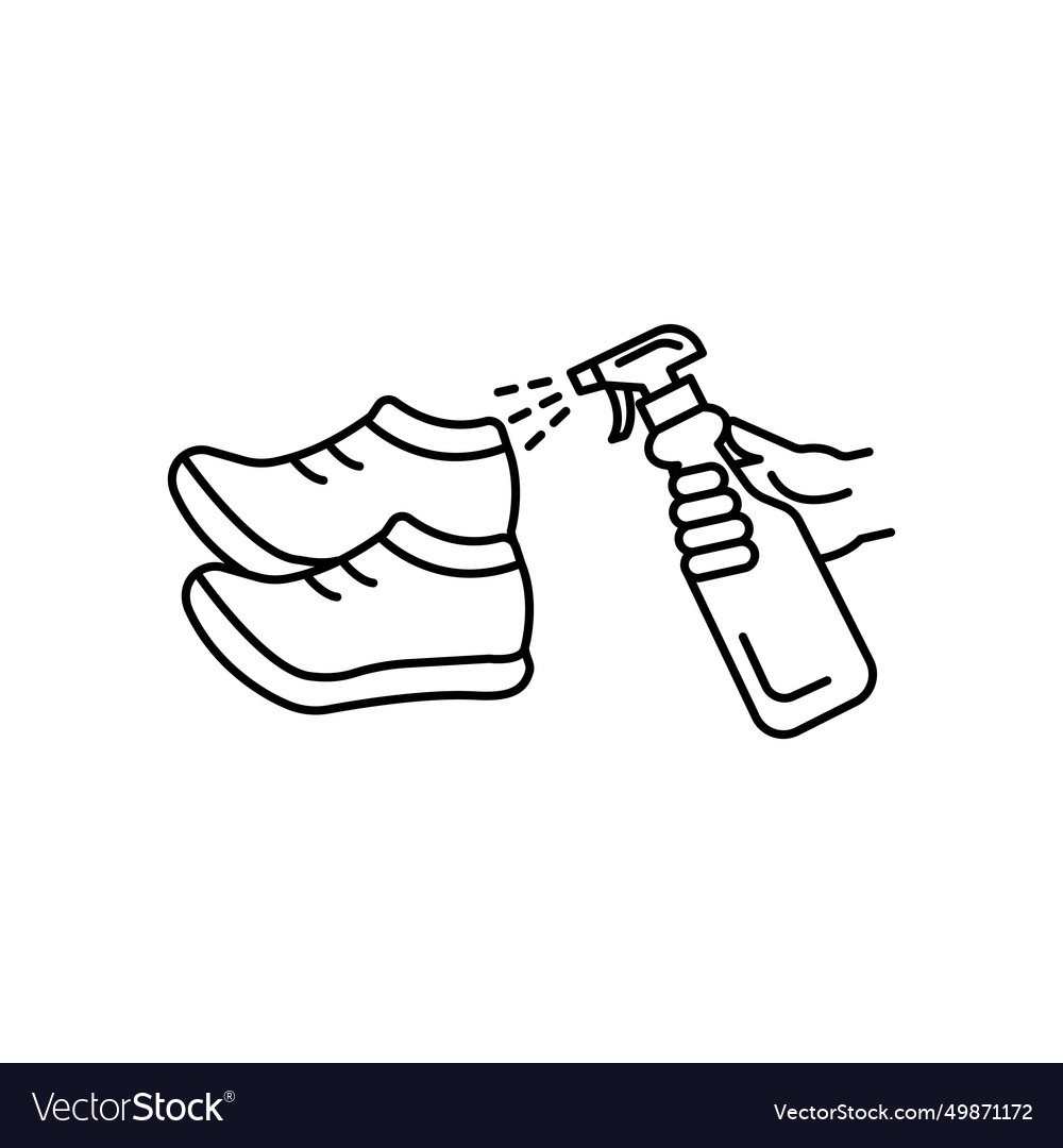 Cleaning disinfection spray alcohol in shoes Vector Image