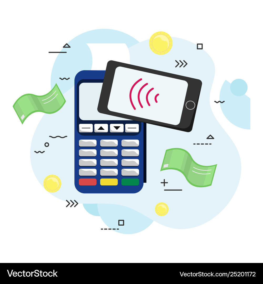 Flat payment terminal Royalty Free Vector Image