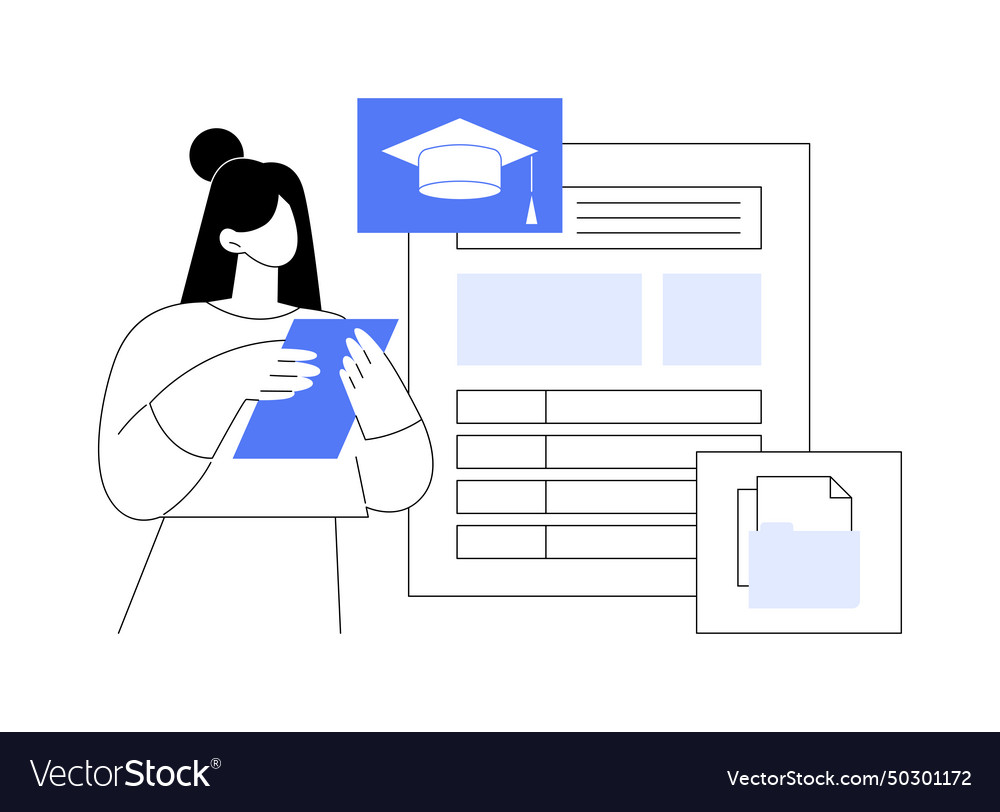 Request high school transcript isolated cartoon vector image