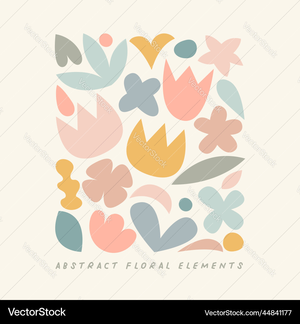 Abstract floral set Royalty Free Vector Image - VectorStock