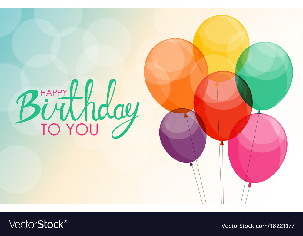 Abstract happy birthday balloon background card Vector Image