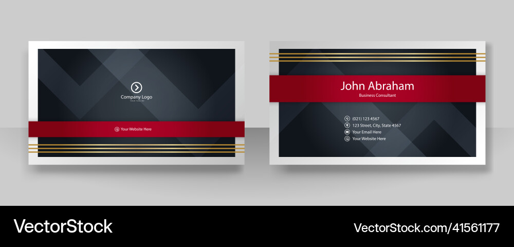 Elegant modern professional black red gold design Vector Image