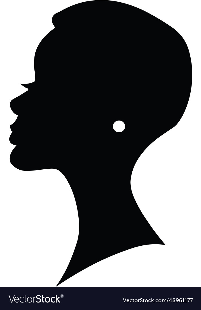 Woman short hair logo Royalty Free Vector Image