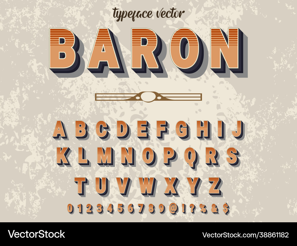 Fontscripttypefacealphabet shadow Royalty Free Vector Image