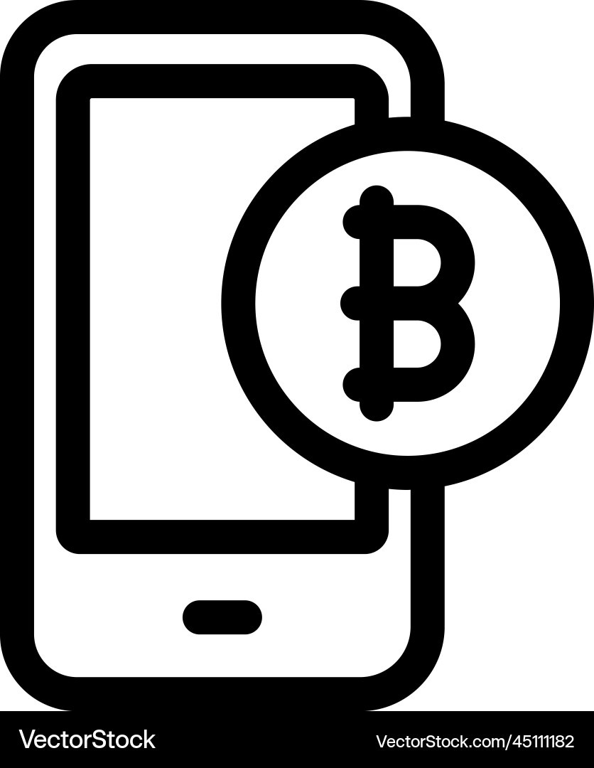 Mobile bitcoin icon Royalty Free Vector Image - VectorStock