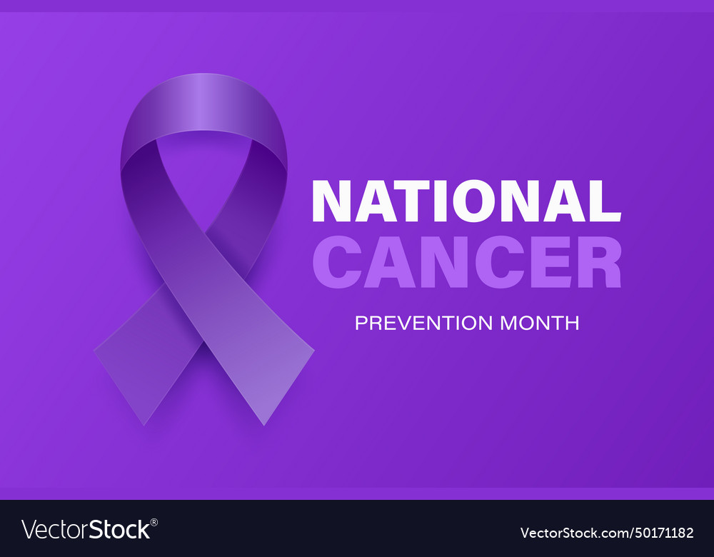 National cancer prevention month february banner Vector Image