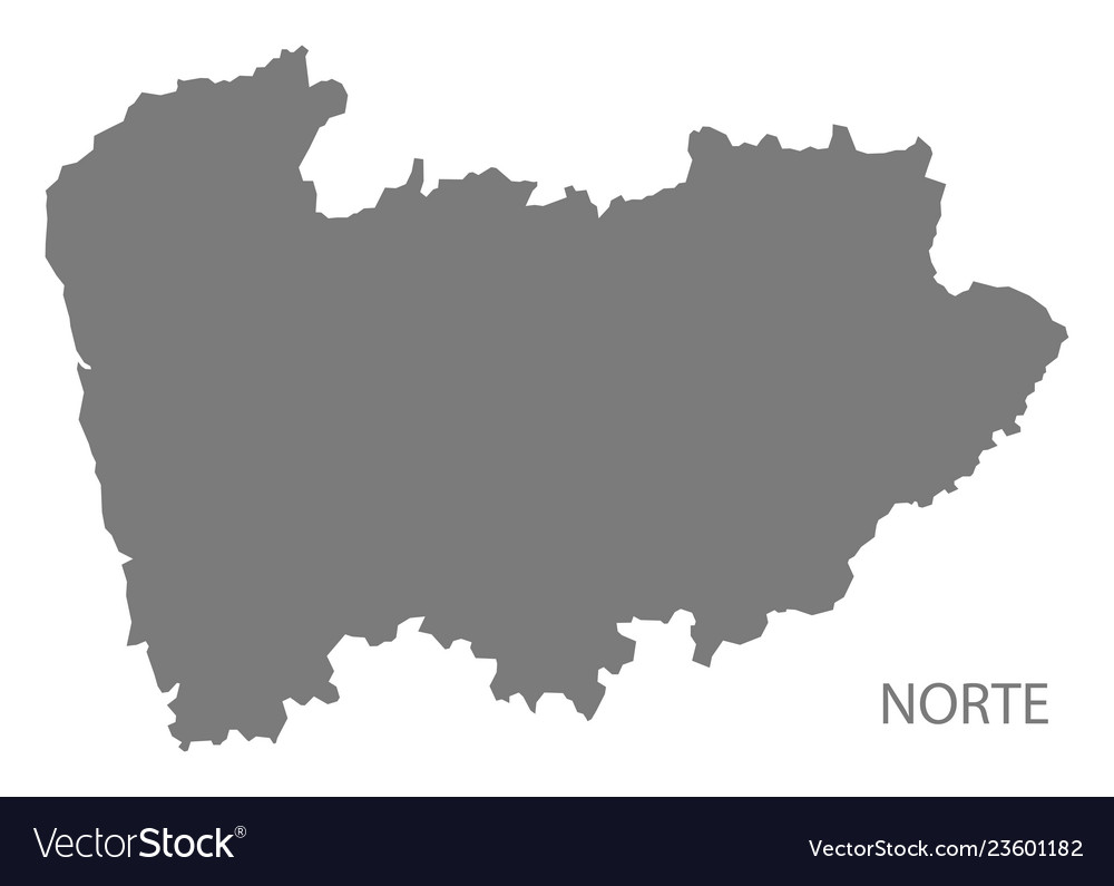 Norte portugal map grey Royalty Free Vector Image