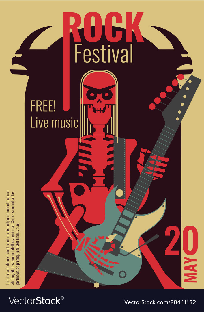 Rock Music Festival Poster Royalty Free Vector Image