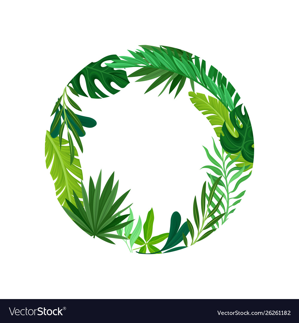 Download Round frame leaves on Royalty Free Vector Image