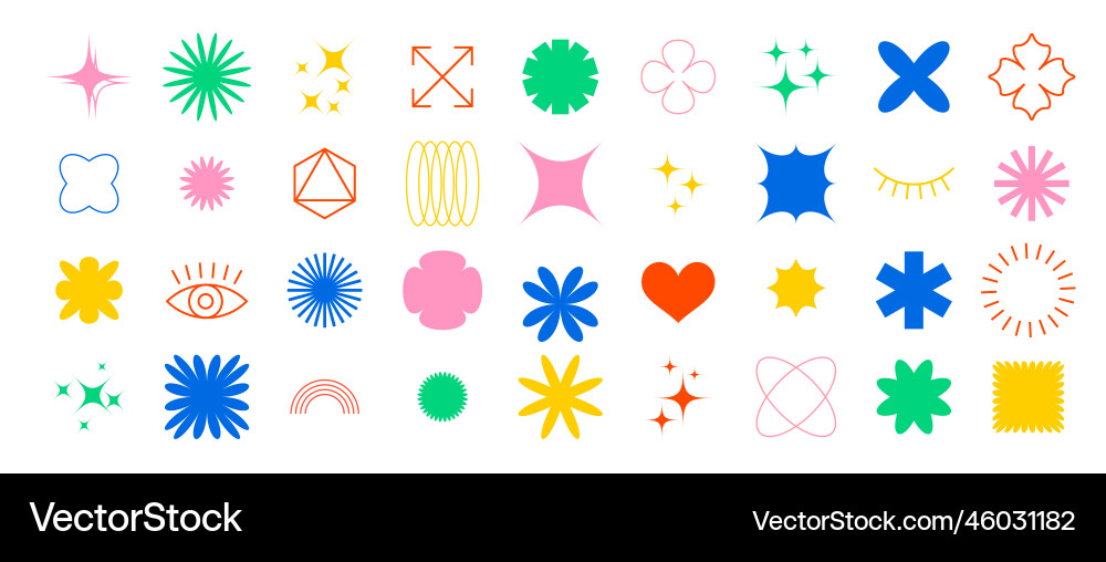 Shape elements geometric abstract graphic minimal Vector Image