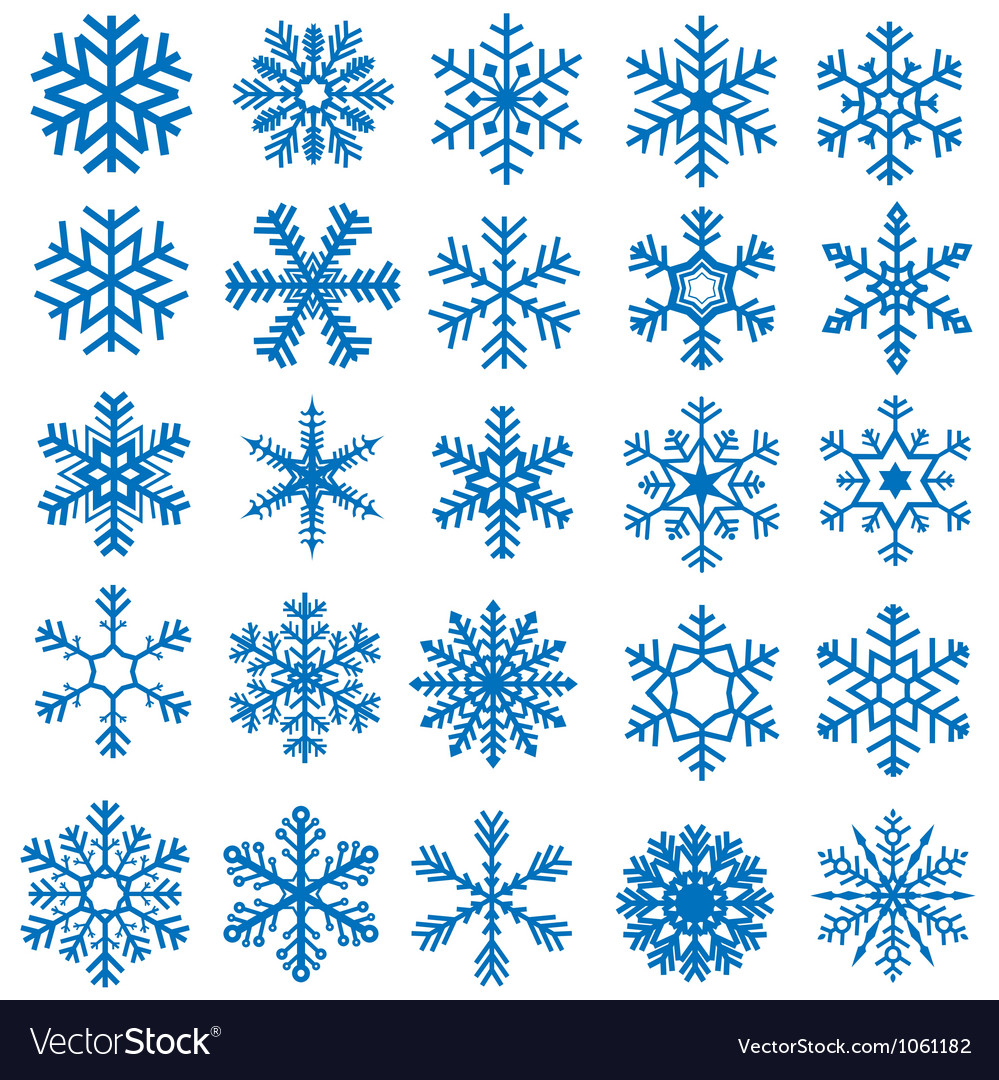 Snowflake set Royalty Free Vector Image - VectorStock