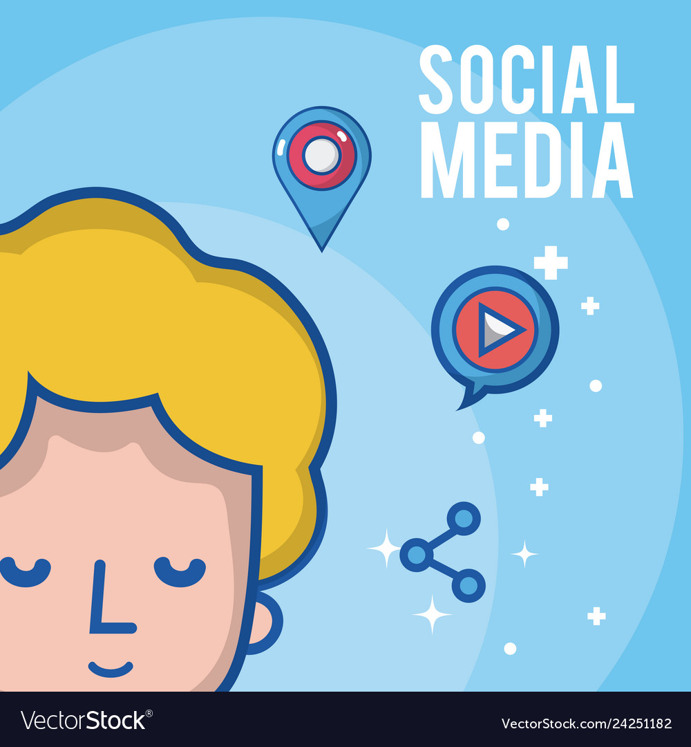 Social media cartoons Royalty Free Vector Image