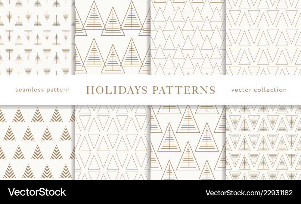Winter holidays seamless patterns Royalty Free Vector Image