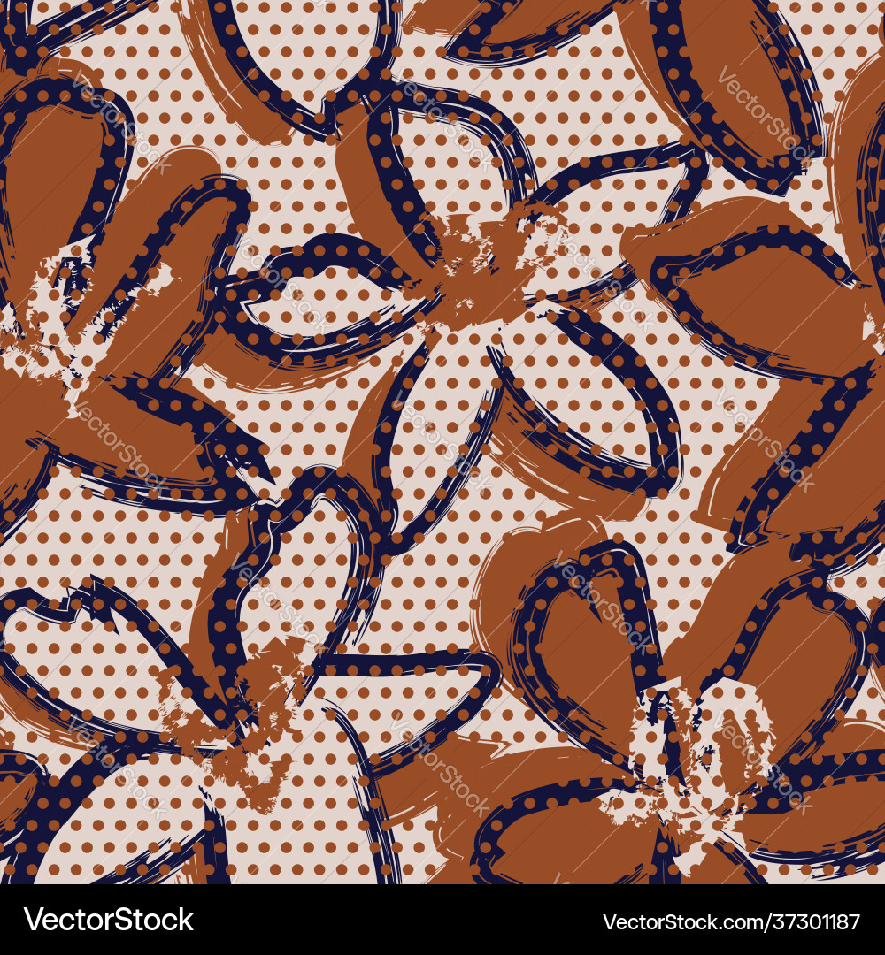 Brown botanical tropical floral seamless pattern Vector Image