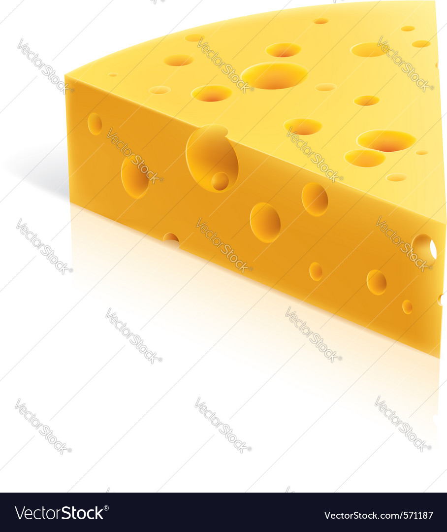 Cheese slice Royalty Free Vector Image - VectorStock