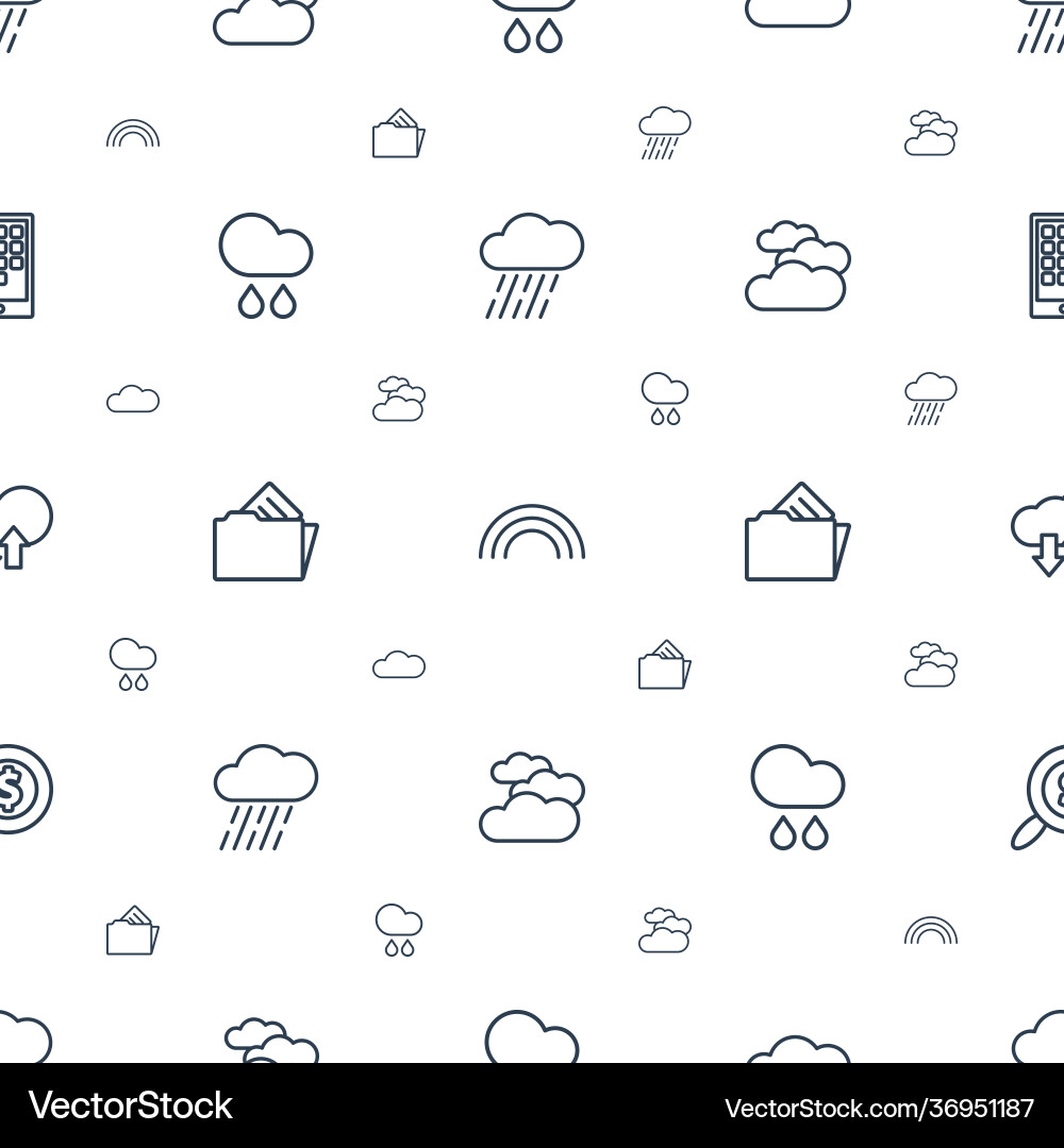 Cloud icons pattern seamless white background Vector Image