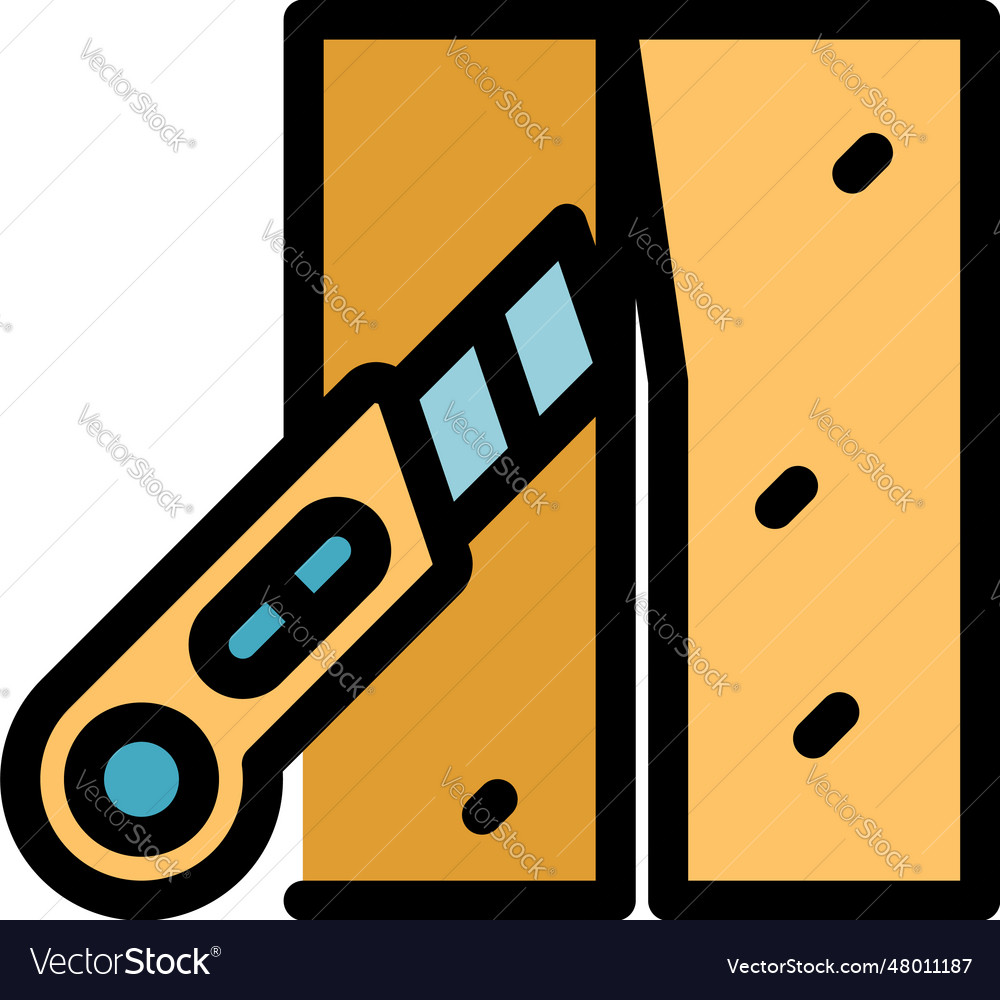 Cut drywall icon flat Royalty Free Vector Image