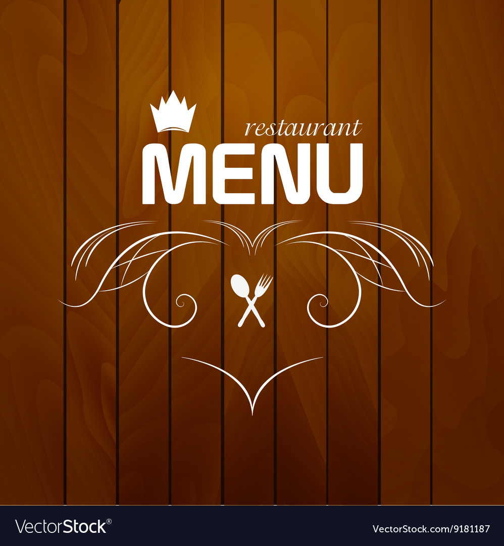 Restaurant menu on wood background Royalty Free Vector Image