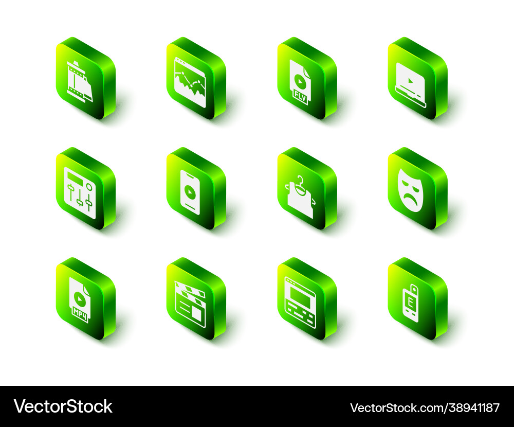 Set music wave equalizer flv file document Vector Image