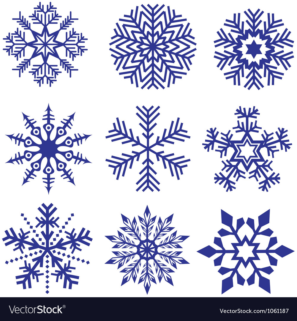 Snowflake set Royalty Free Vector Image - VectorStock