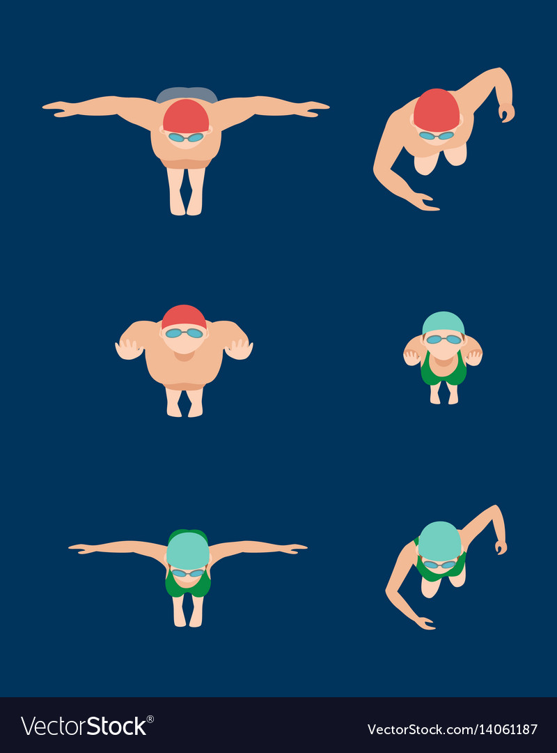 Swimming style scheme Royalty Free Vector Image