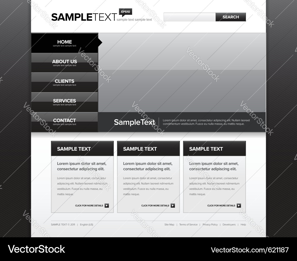 Website design template Royalty Free Vector Image