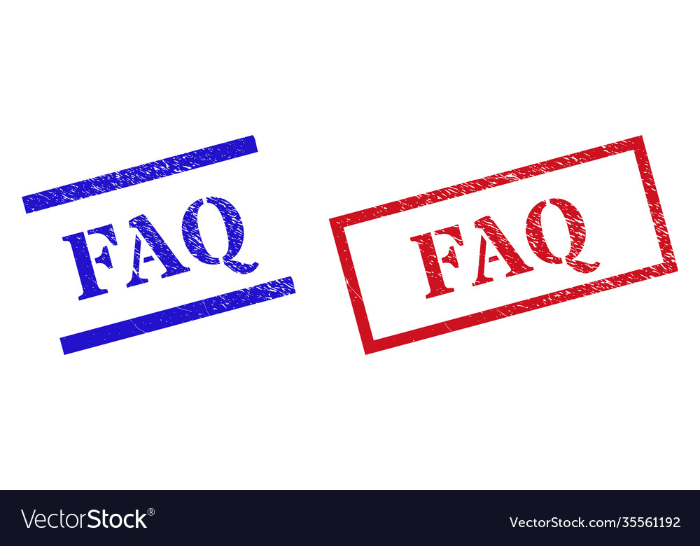 Faq textured rubber seal stamps with rectangle Vector Image
