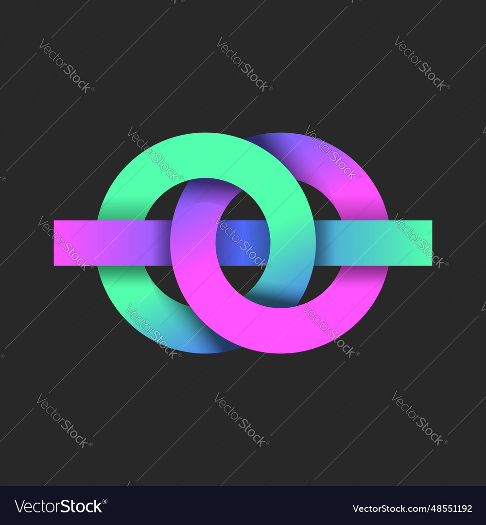 Knot Logo Of The Two Overlapping Circles Vector Image