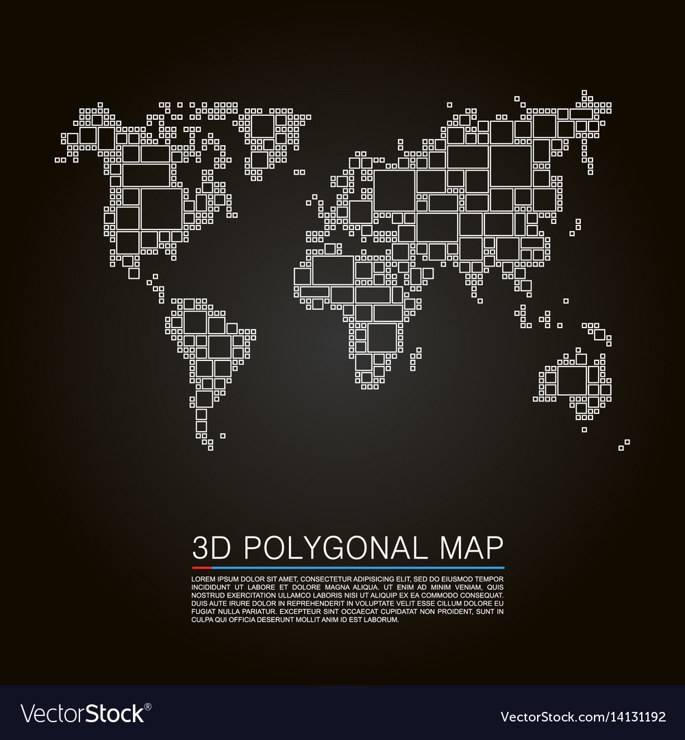 Map 3d polygon art cube Royalty Free Vector Image