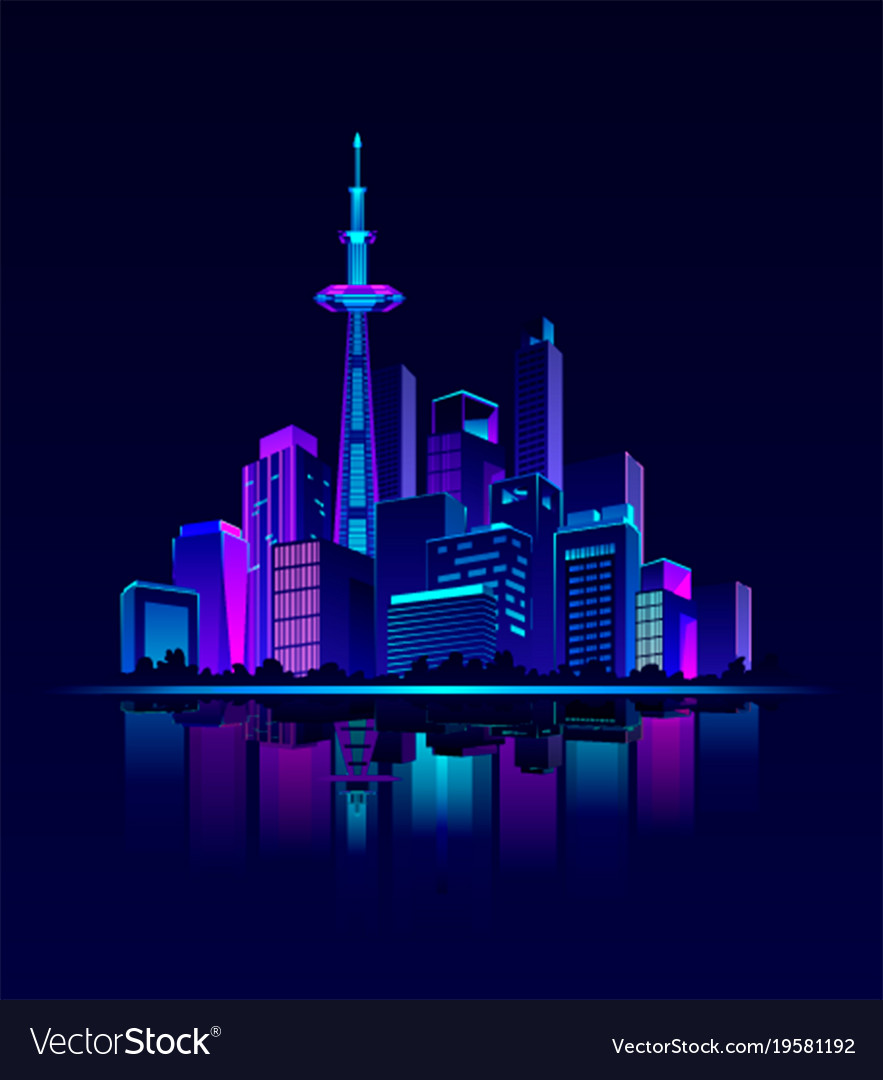 Night neon city