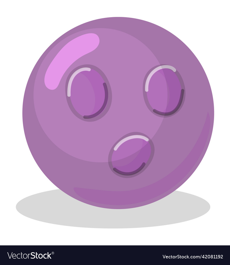 Pink bowling ball kid funny game icon Royalty Free Vector