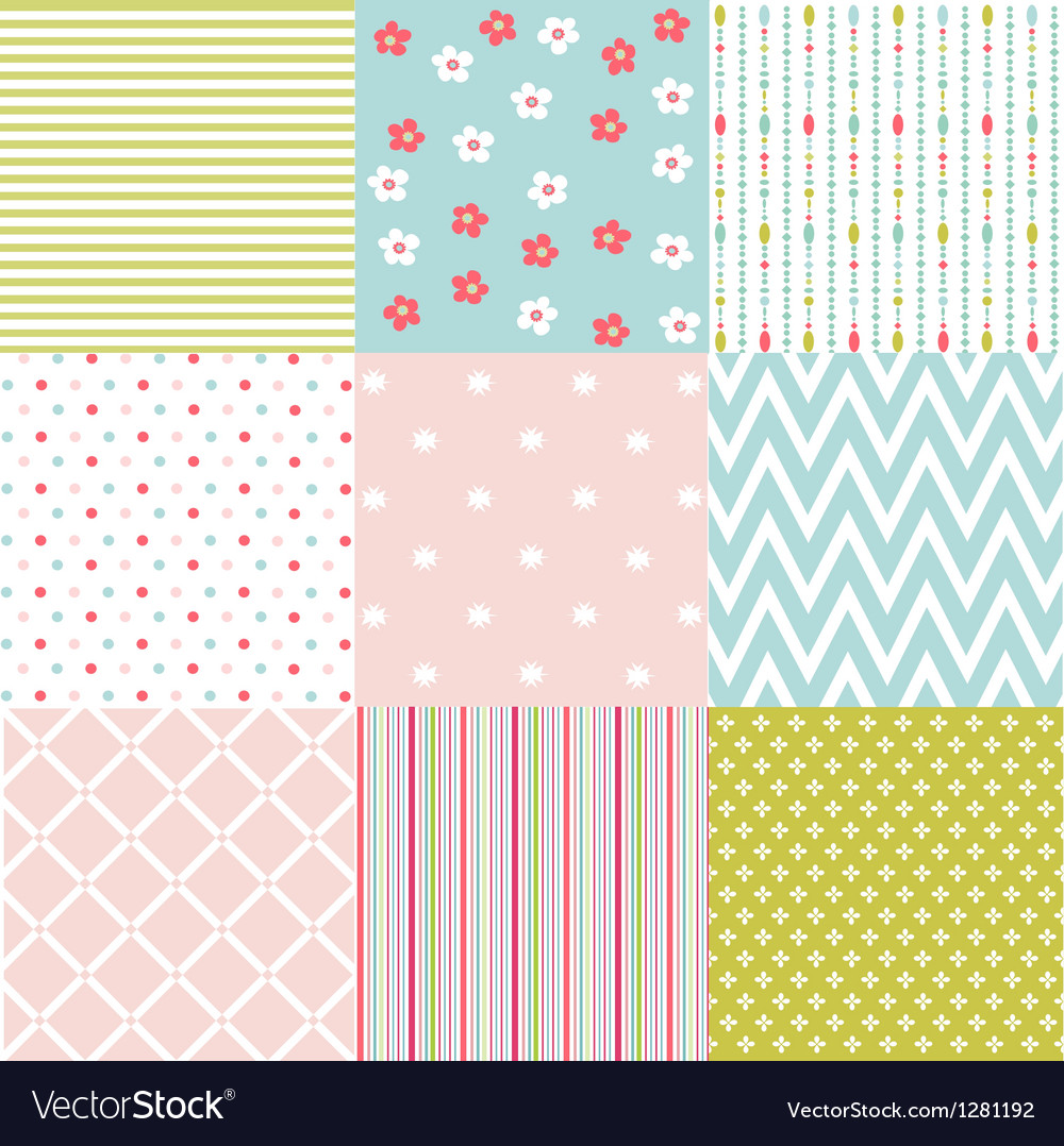 Seamless patterns with fabric texture Royalty Free Vector