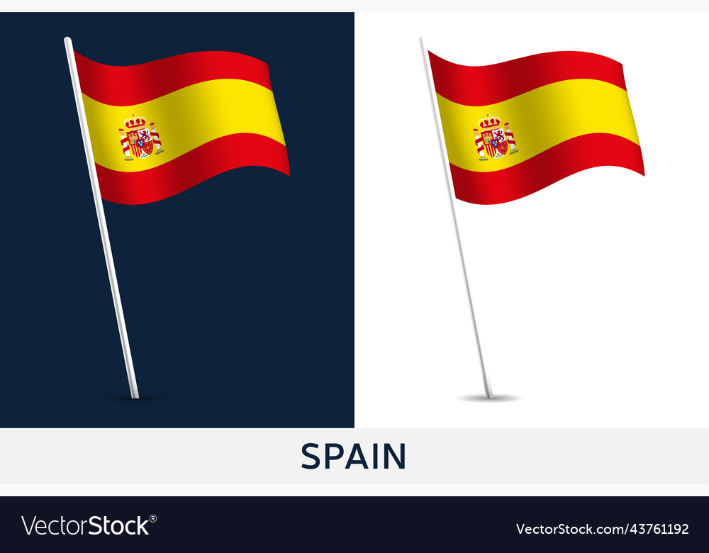 Spain flag waving national flag of isolated