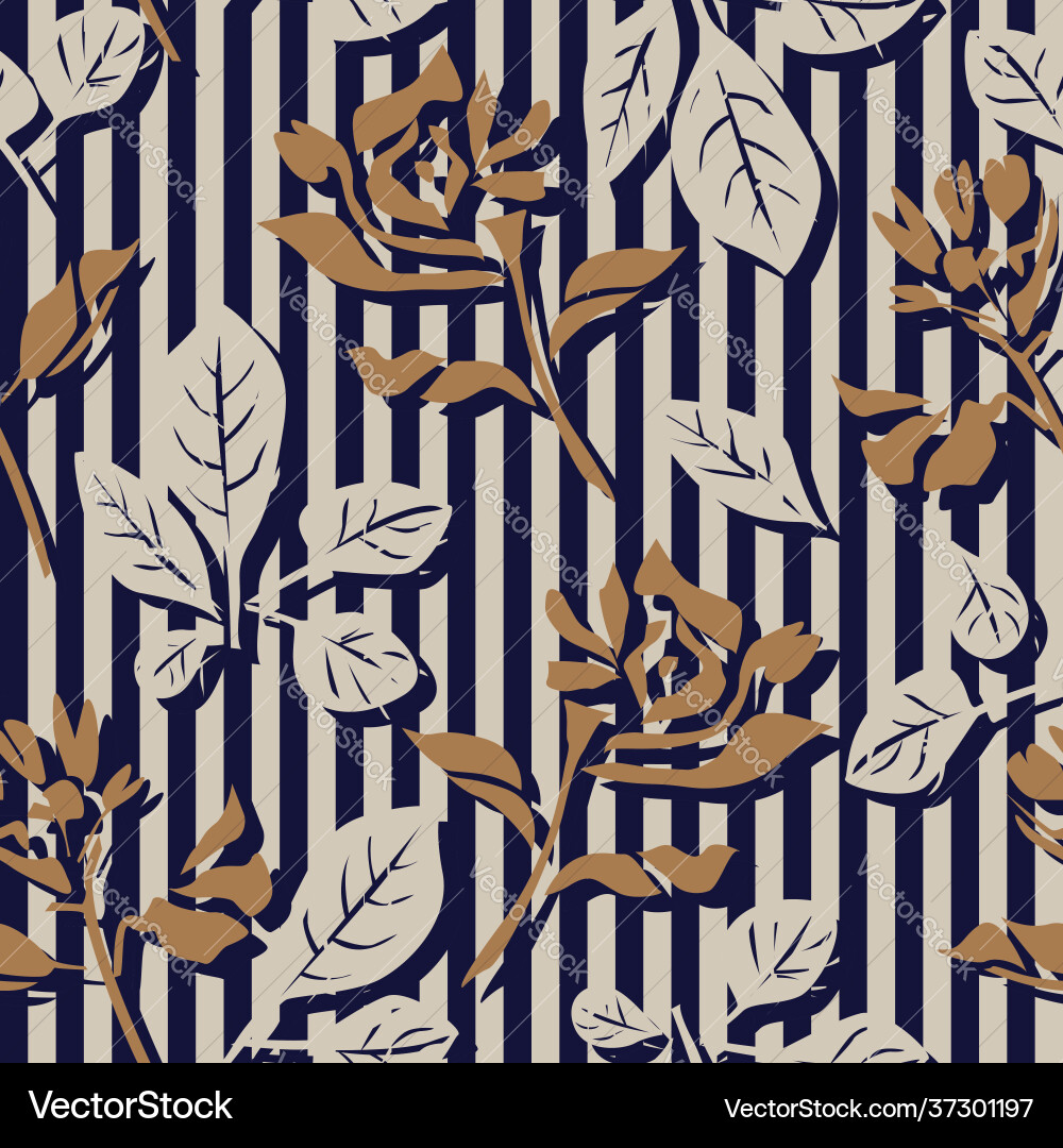 Brown botanical floral seamless pattern Royalty Free Vector