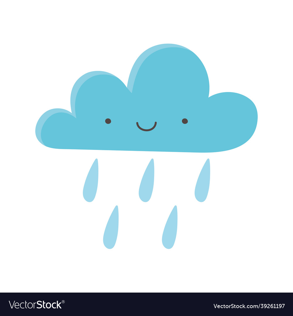 Cute cloud rain Royalty Free Vector Image - VectorStock