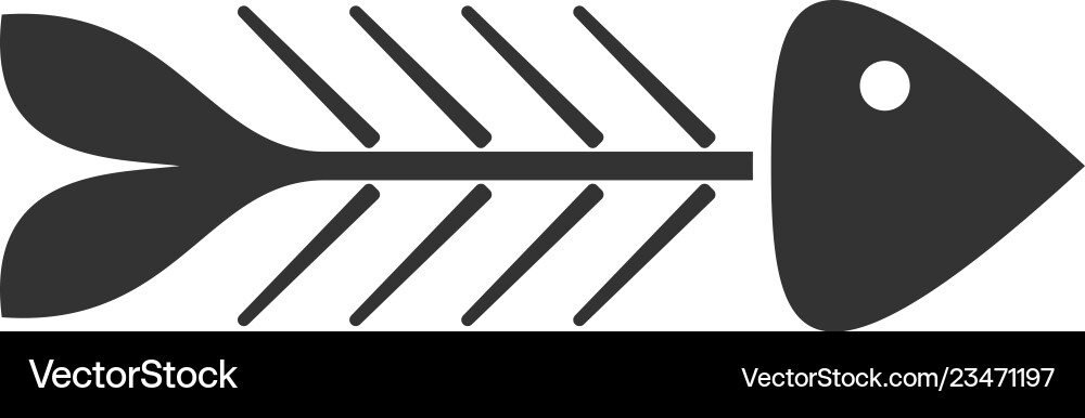 Fishbone icon flat Royalty Free Vector Image - VectorStock