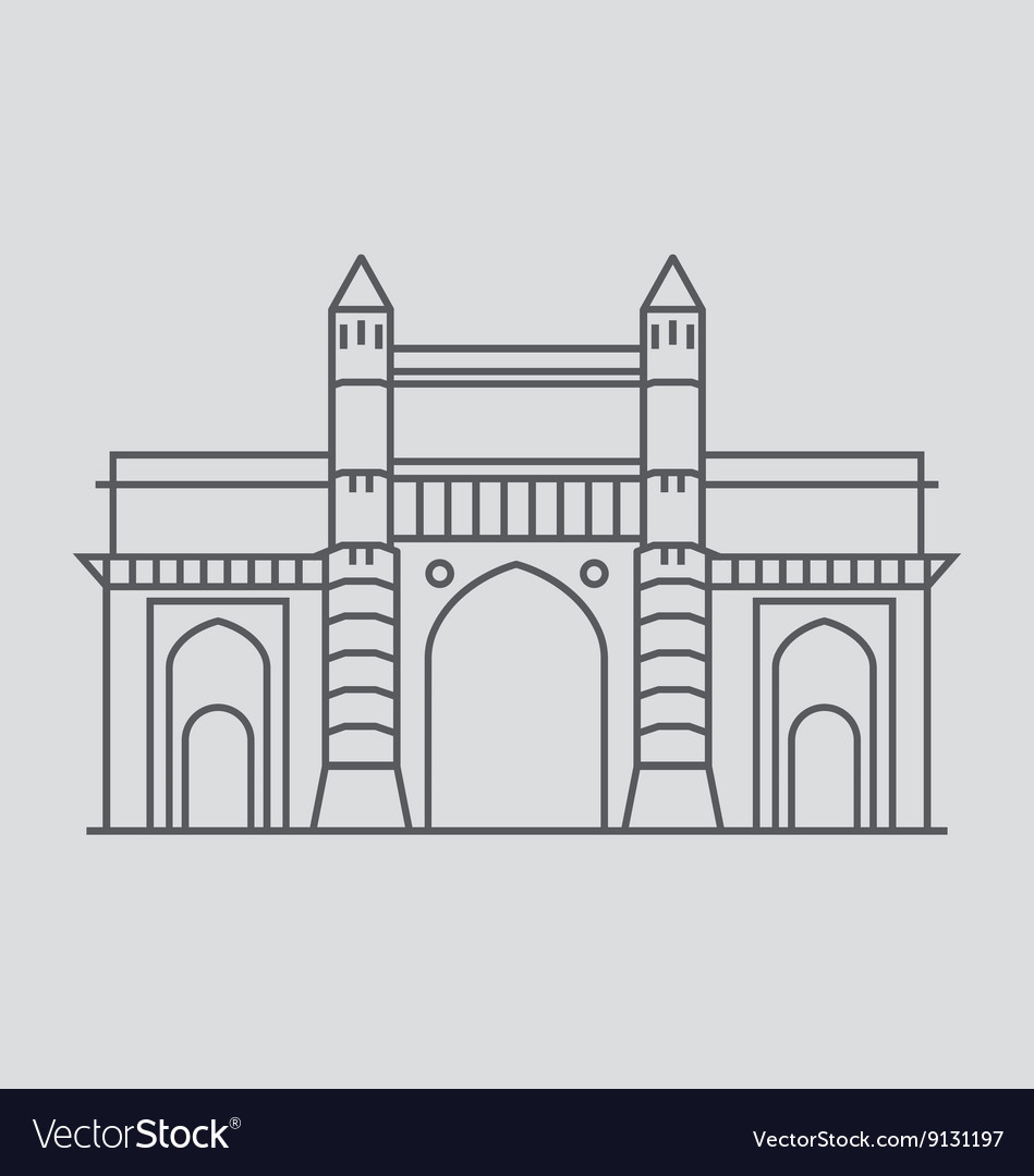 Gateway of india Royalty Free Vector Image - VectorStock