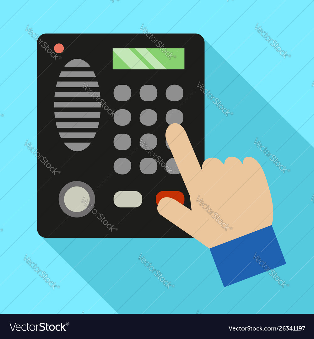 Home intercom icon flat style Royalty Free Vector Image