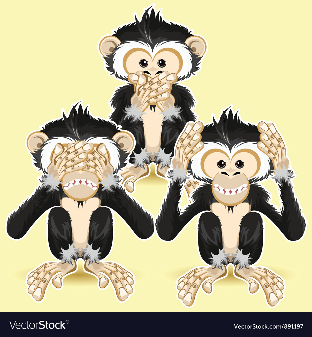 Speak No Evil Hear No Evil Royalty Free Vector Image