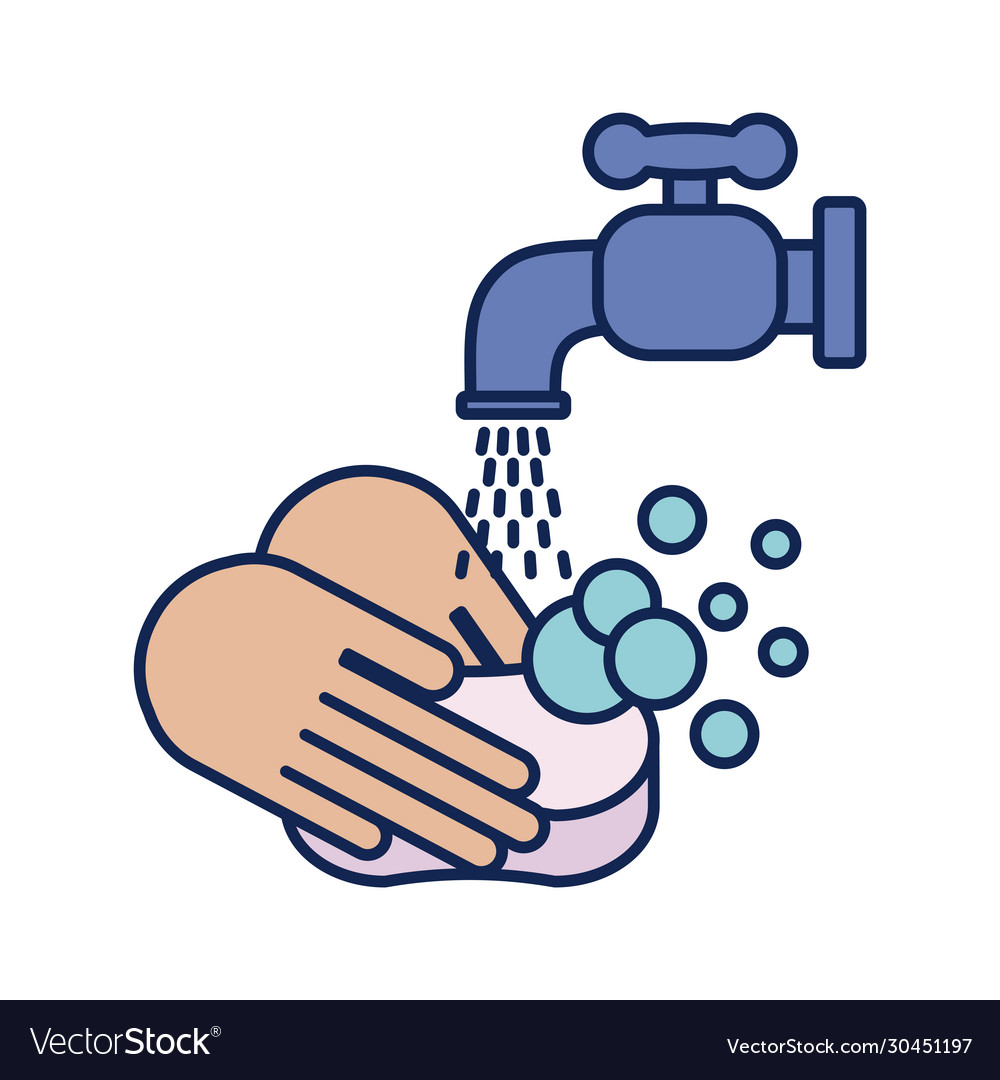 Outline Hand Wash Icon Isolated Black Simple Line Vector Image