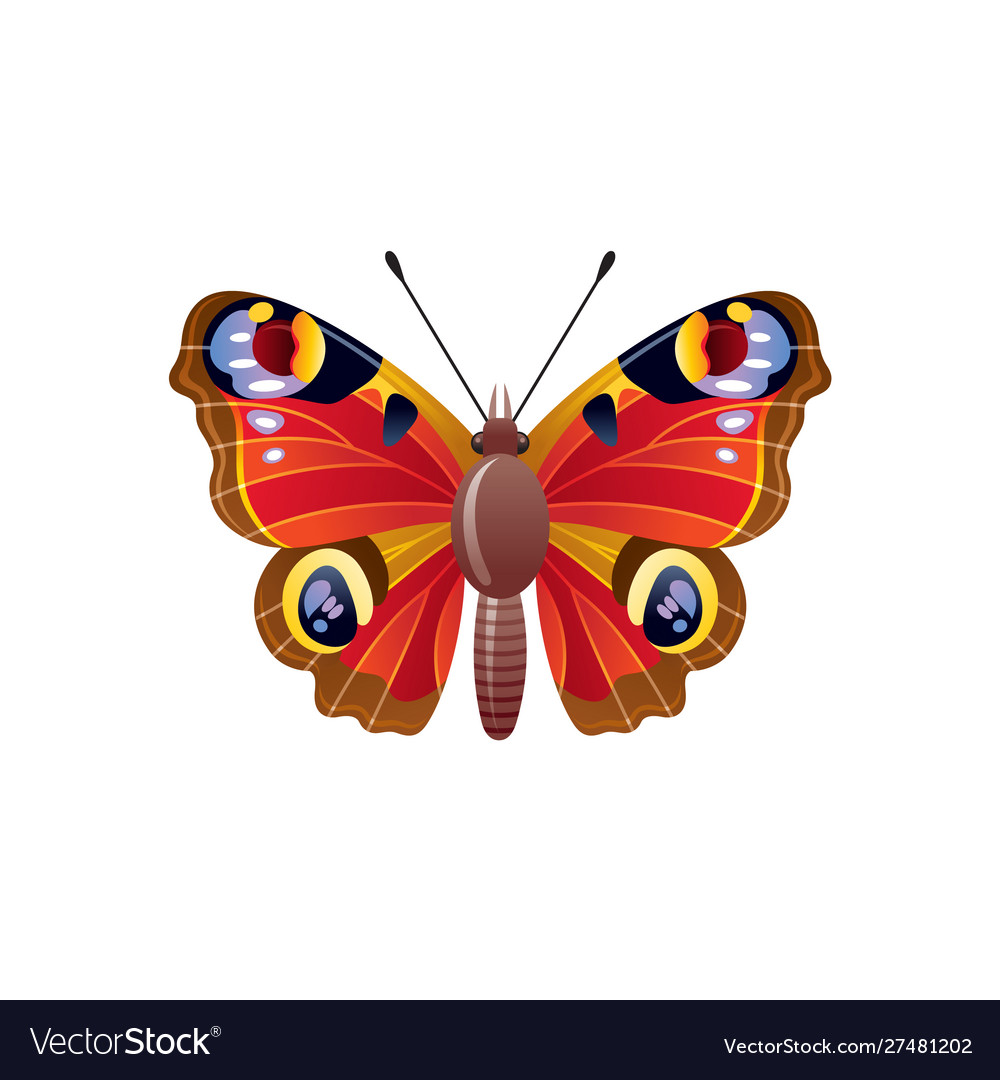 Butterfly icon 3d realistic peacock Royalty Free Vector Butterfly icon 3d realistic peacock Royalty Free Vector