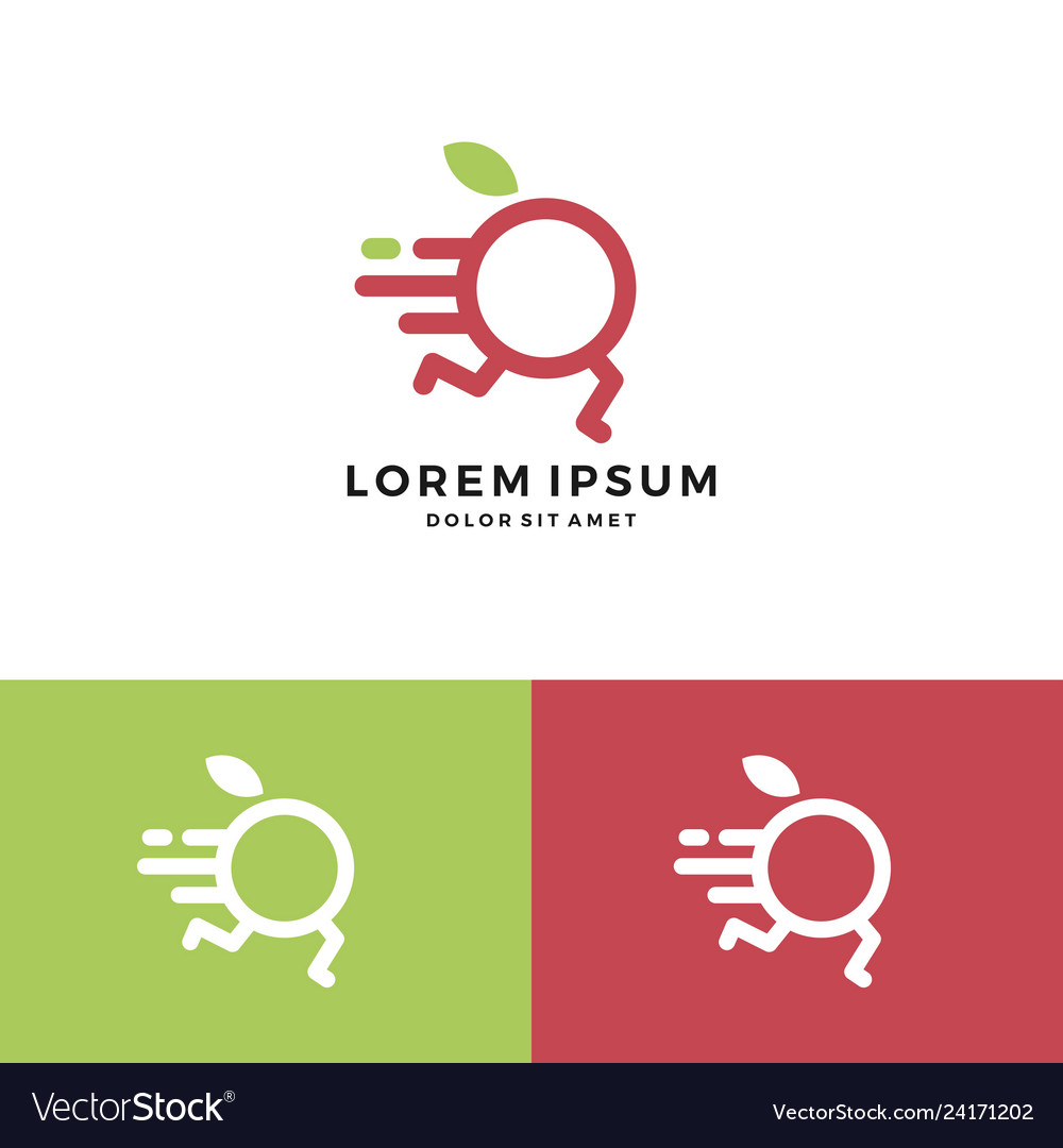 Fruit delivery distribution logo app fast dash Vector Image
