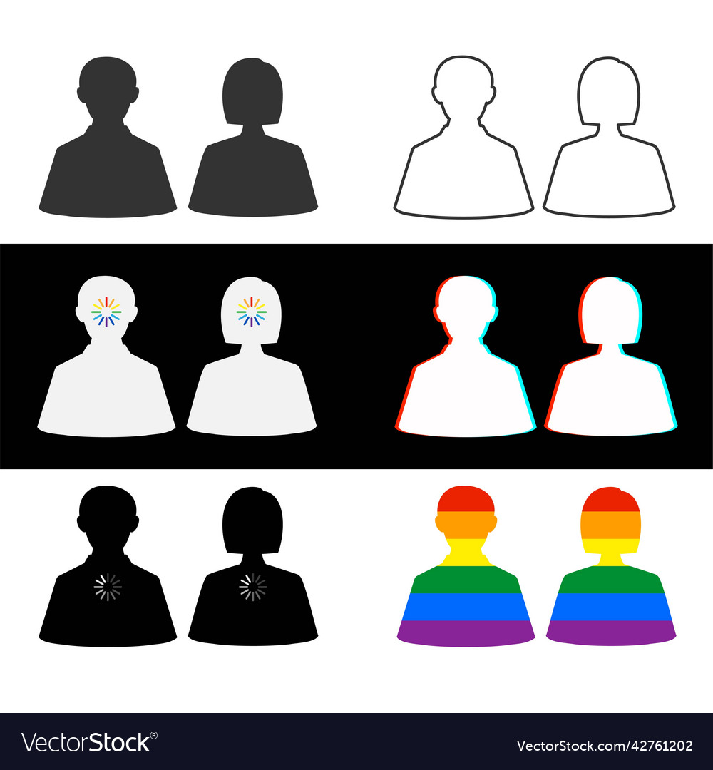 Man and woman different silhouettes vector image Man and woman different silhouettes