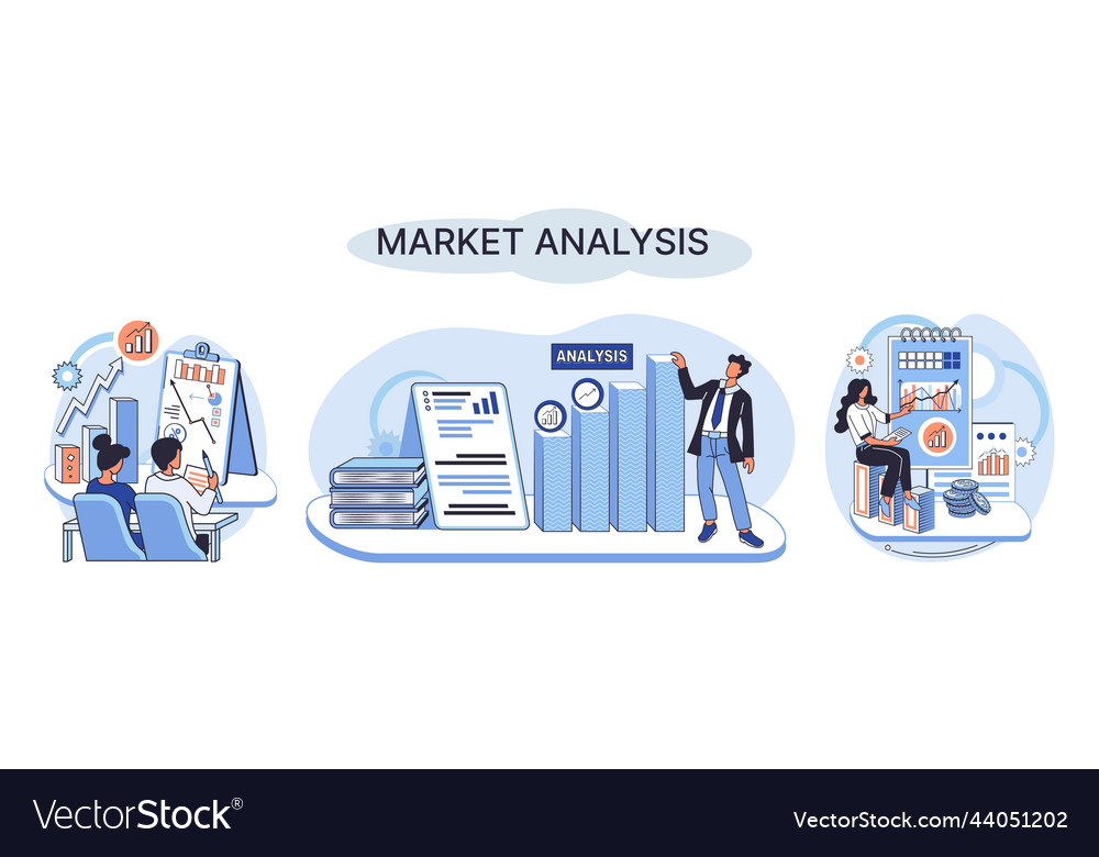 Market analysis metaphor marketing strategy Vector Image