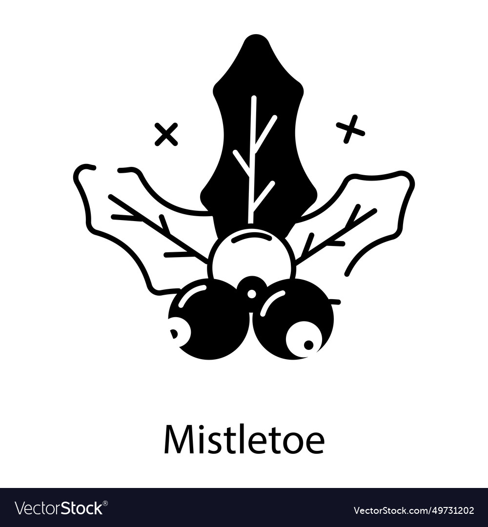 Modern linear icon of a mistletoe Royalty Free Vector Image