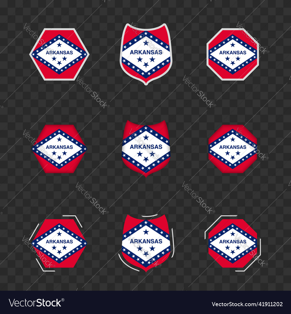 National symbols of arkansas on a dark Royalty Free Vector