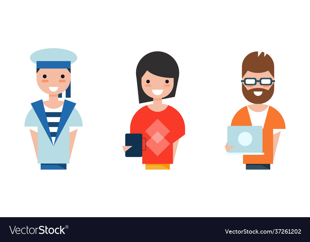 People various professions set programmer Vector Image