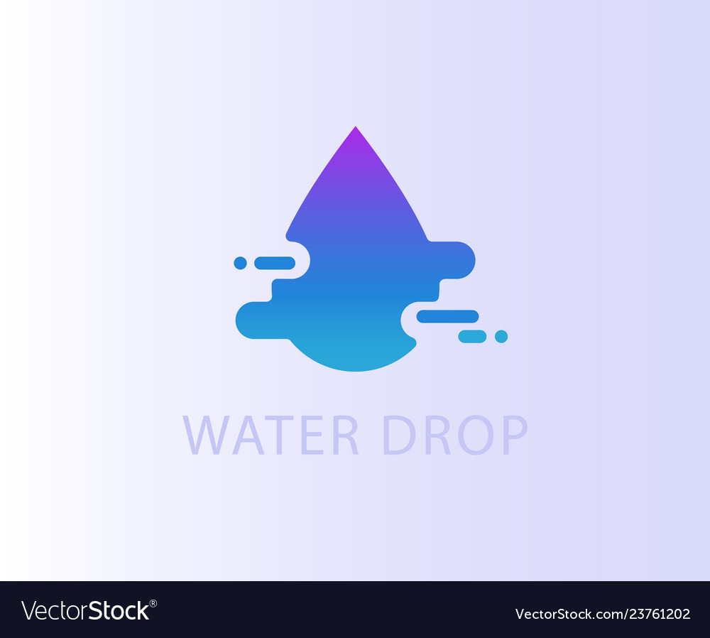 Stylized drop water movement symbol logo icon Vector Image