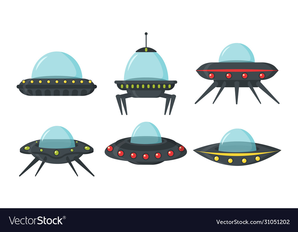 Ufo alien spaceships Royalty Free Vector Image