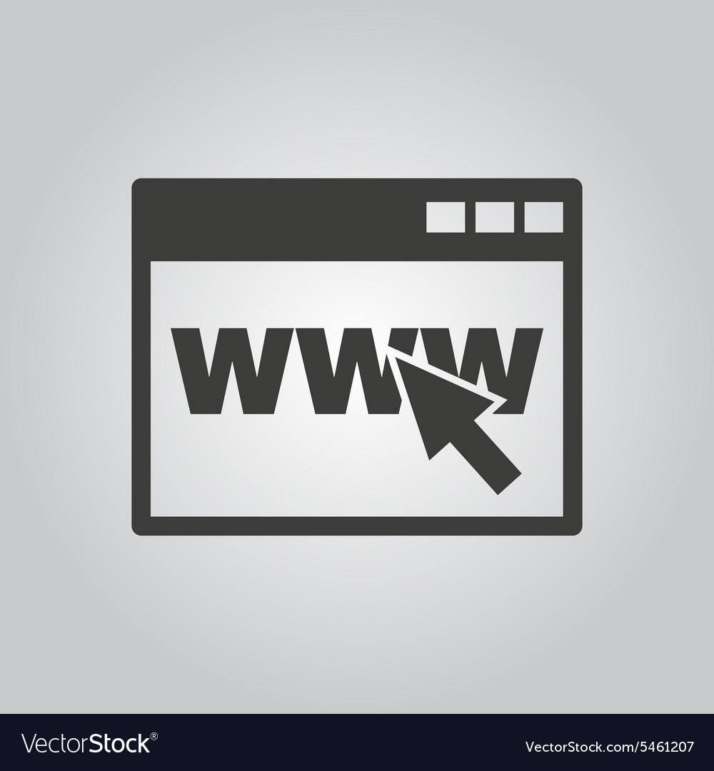 Browser icon www and internet symbol flat Vector Image